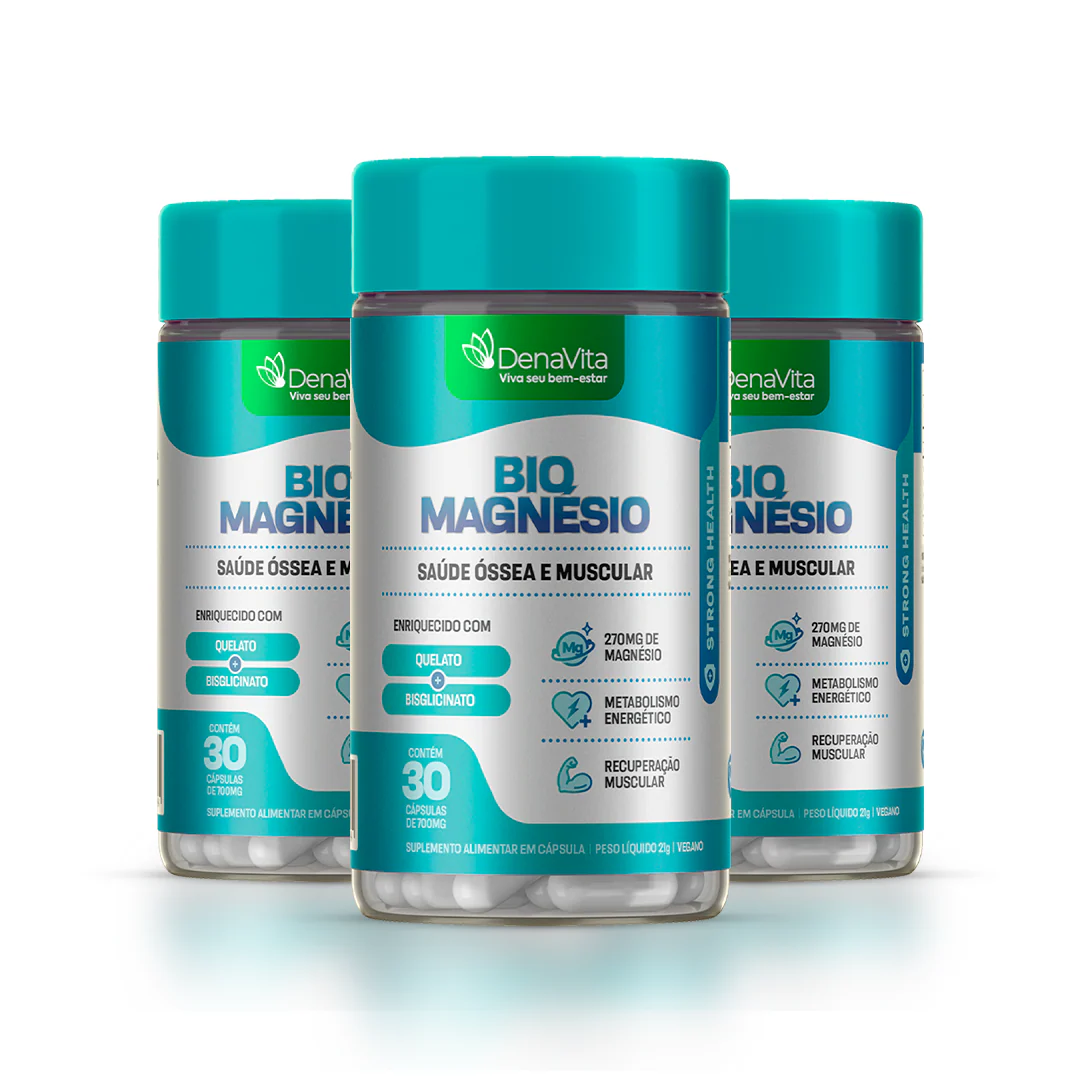 Bio Magnésio - Quelato e Bisglicinato Compre 2 leve 3