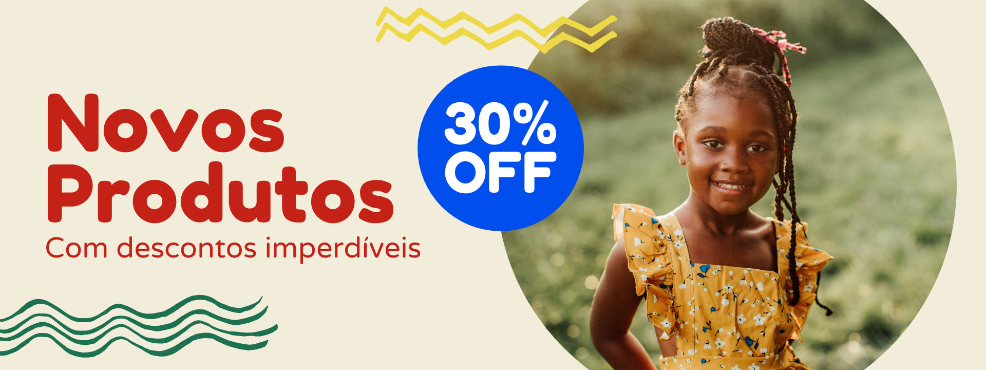 Banner Novos Produtos Loja de Moda Infantil